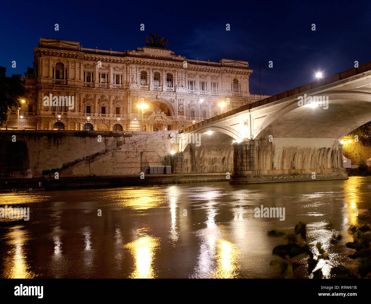 Justice Building Rome Justice building as known as Palazzaccio in Rome Italy by night Stock ...