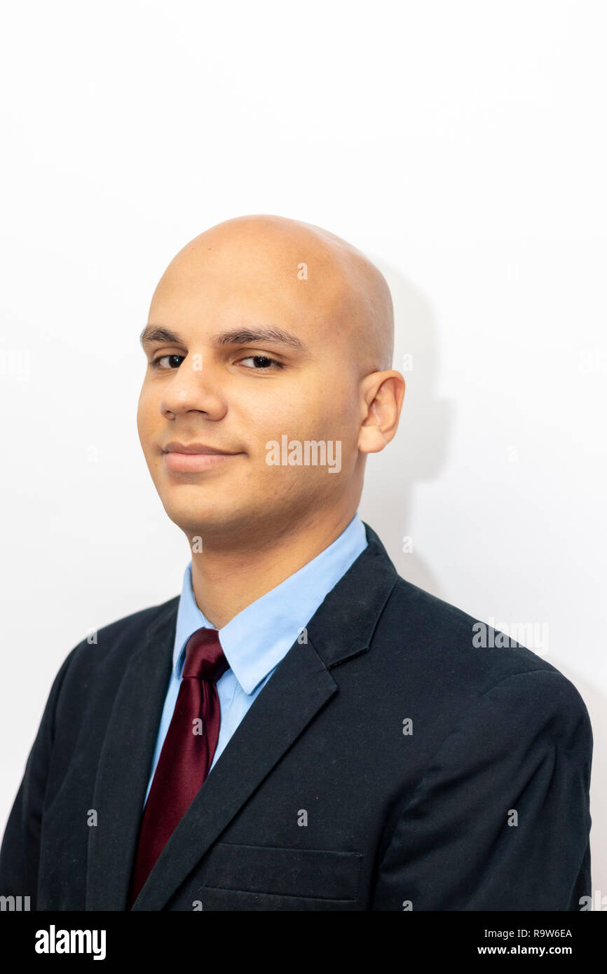 Bald man in suit and tie Stock Photo Alamy