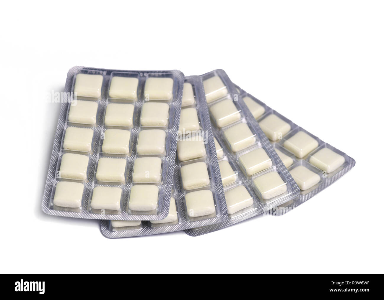 nicotine gum for giving up smoking for health reasons  isolated on a white background Stock Photo
