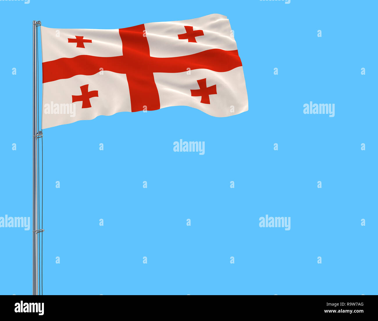 Isolate flag georgia on flagpole hi-res stock photography and images ...