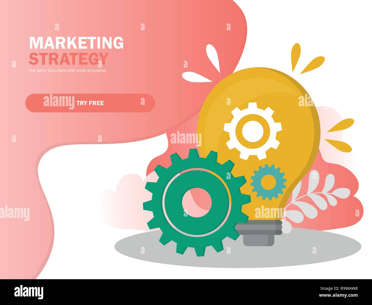 Light bulb and gear wheels. Concept of innovative idea, creativity technology Stock Vector