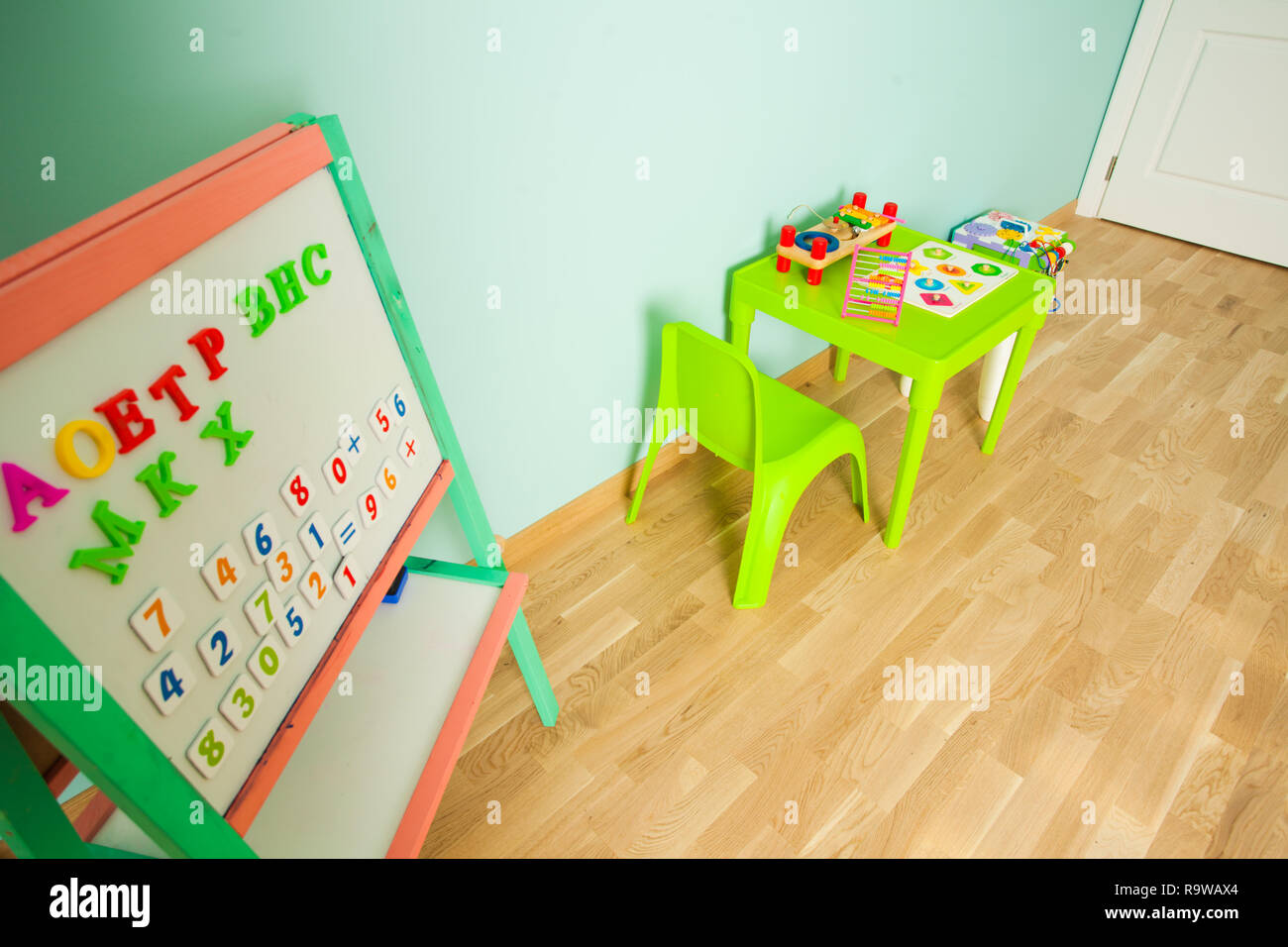 board with letters in the modern playroom Stock Photo Alamy