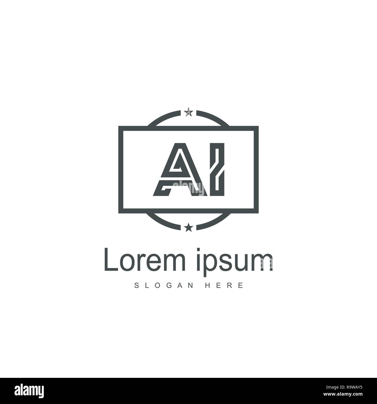 Initial Letter AI Logo Template Vector Design Stock Vector Image & Art ...