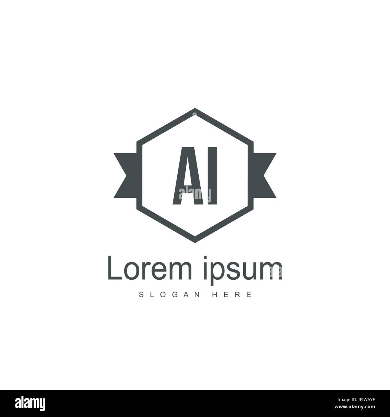 Initial Letter AI Logo Template Vector Design Stock Vector Image & Art ...