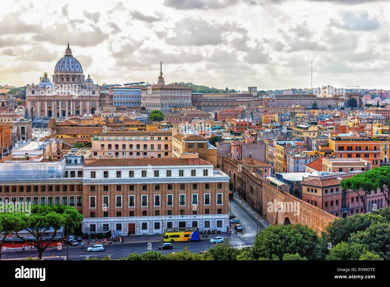 Vatican City and St Peter's Cathedral view, Rome, Italy Stock Photo