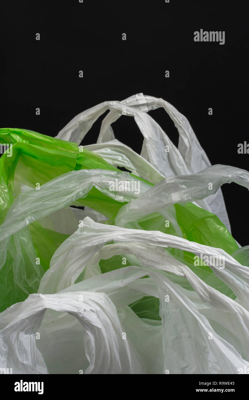 Multiple plastic shopping bags / carrier bags. For plastic bag tax, bag