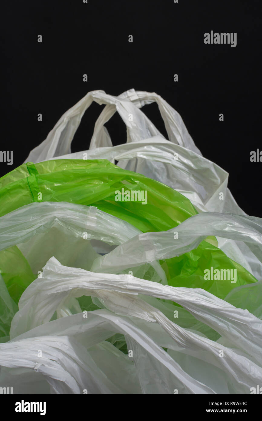 Multiple plastic shopping bags / carrier bags. For plastic bag tax, bag