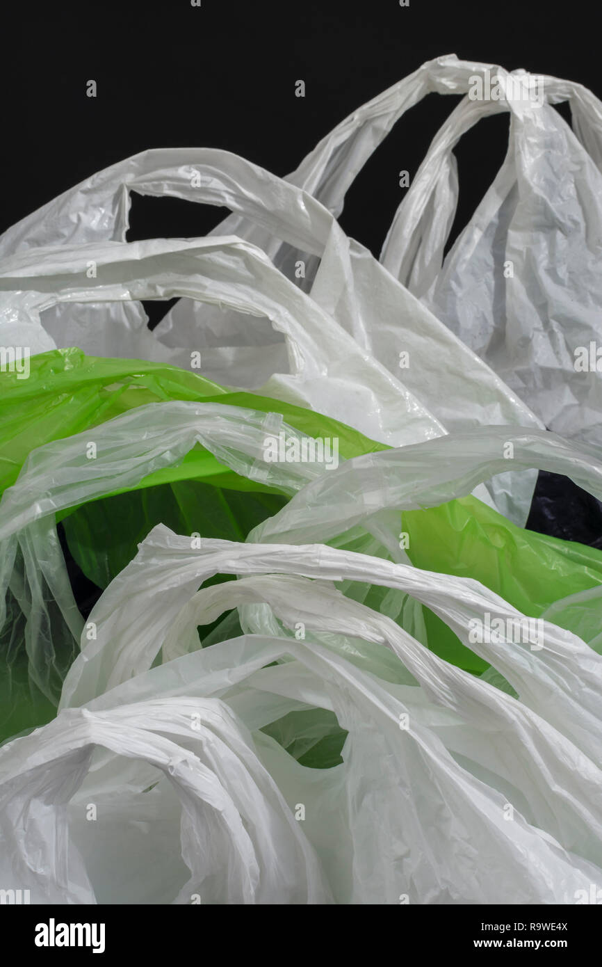 Multiple plastic shopping bags / carrier bags. For plastic bag tax, bag