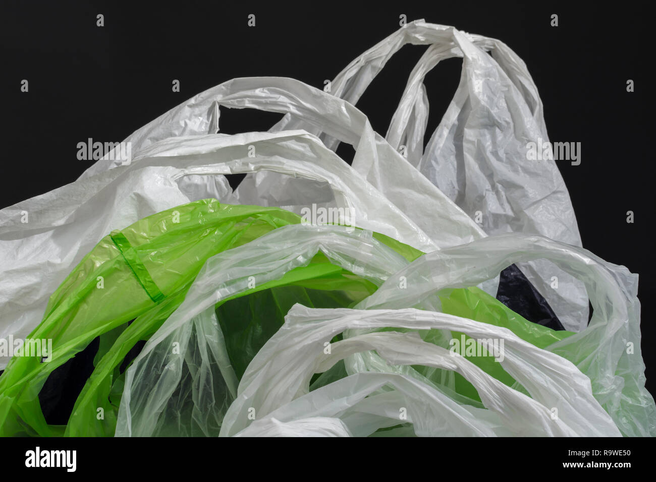 Multiple plastic shopping bags / carrier bags. For plastic bag tax, bag