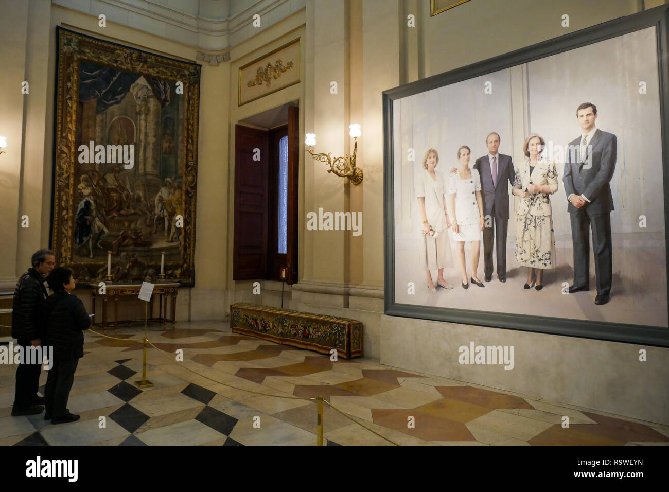 Spanish Royal family, Royal Palace - Palazo Real, Madrid, Spain Stock