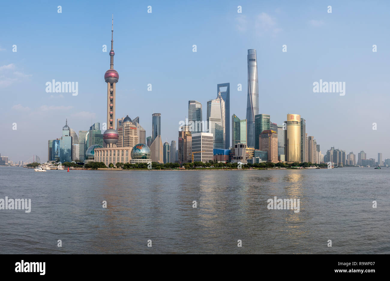 High resolution panorama of Shanghai skyline Stock Photo