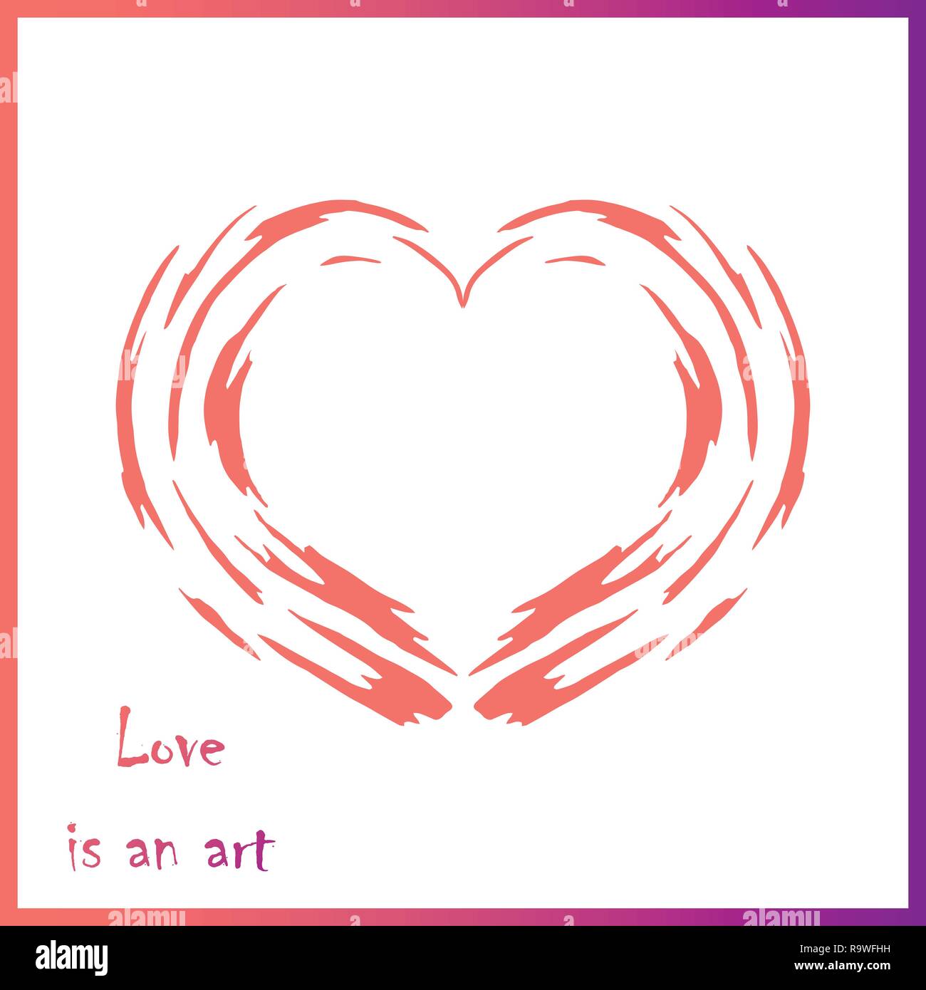 Elegant vector heart icon in coral color isolated on white Stock Vector ...
