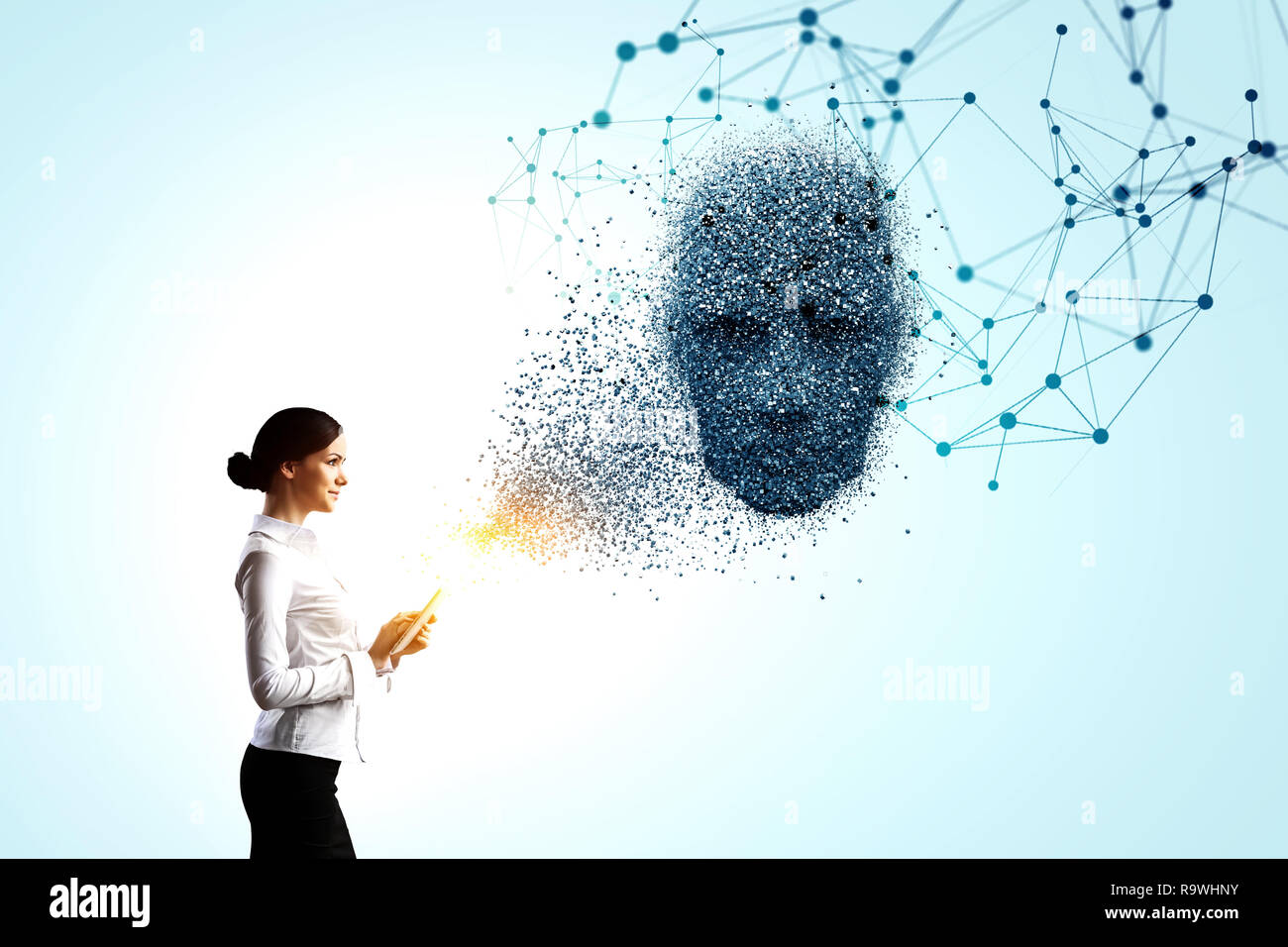Artificial intelligence and future technologies. Mixed media Stock Photo