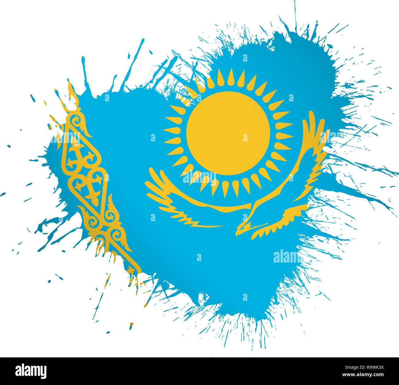 Kazakhstan Map Russia Flag Colors Stock Illustration 1402689083