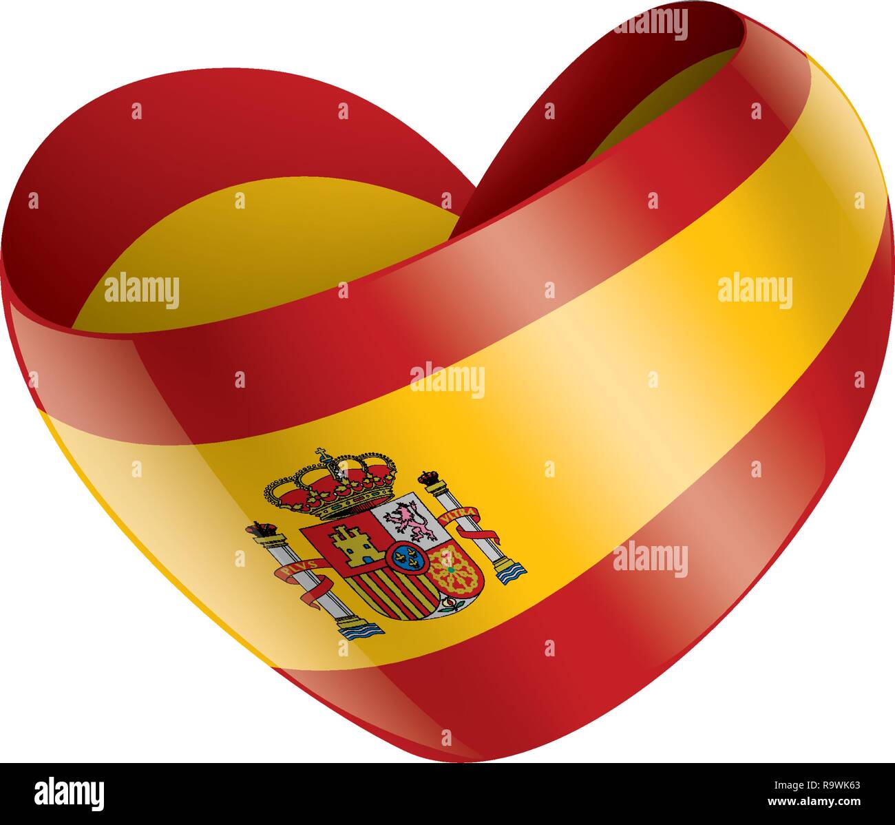 Flag Spanish-catalan heart, white background