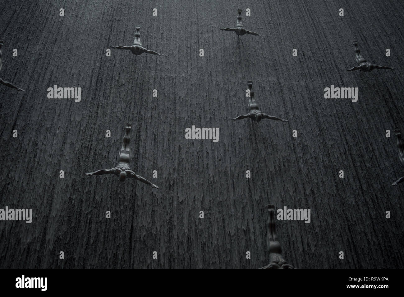 Waterfall Statues in Dubai Mall, Dubai, UAE Stock Photo Alamy