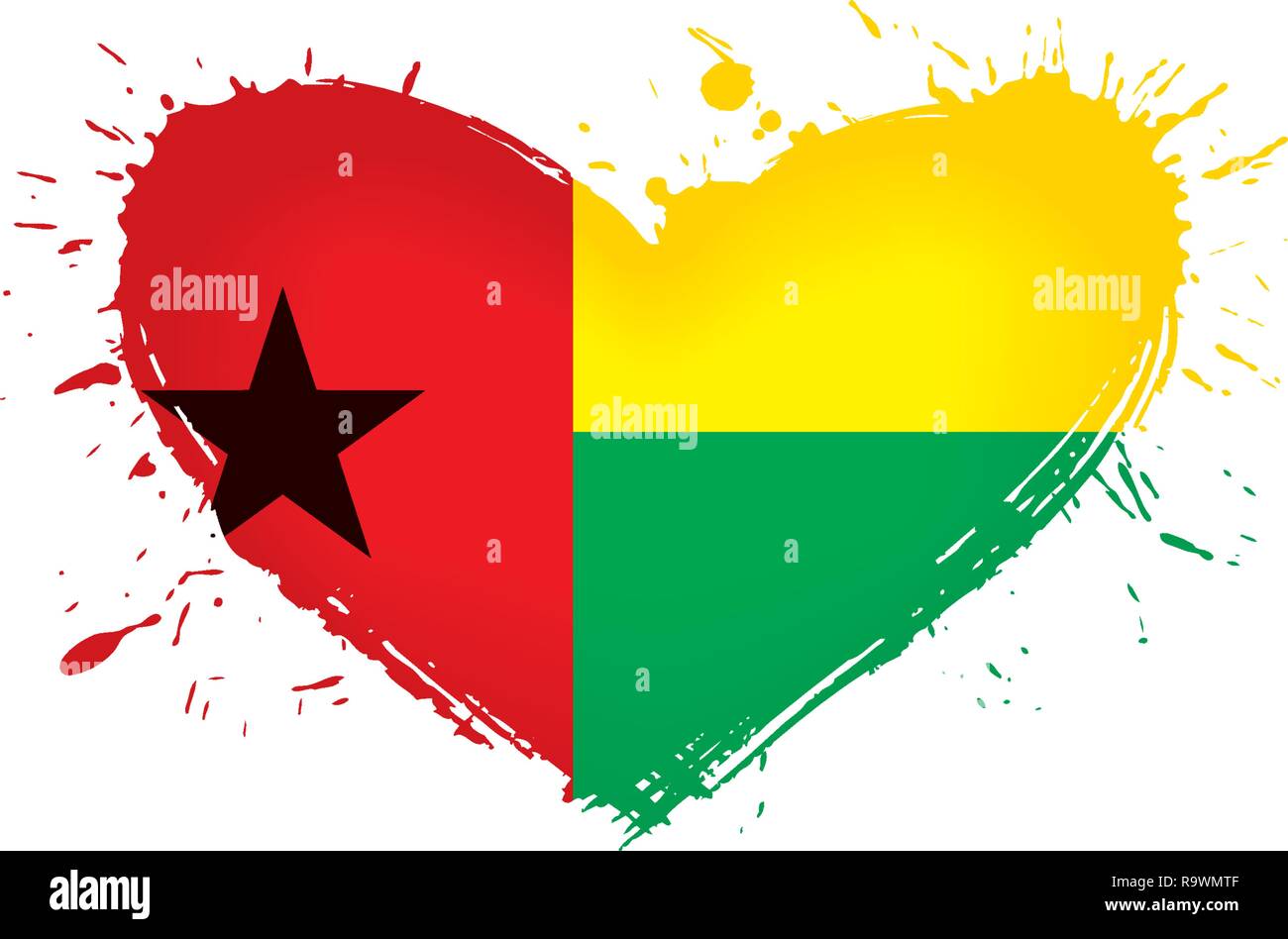 Guinea Bissau flag, vector illustration on a white background Stock Vector