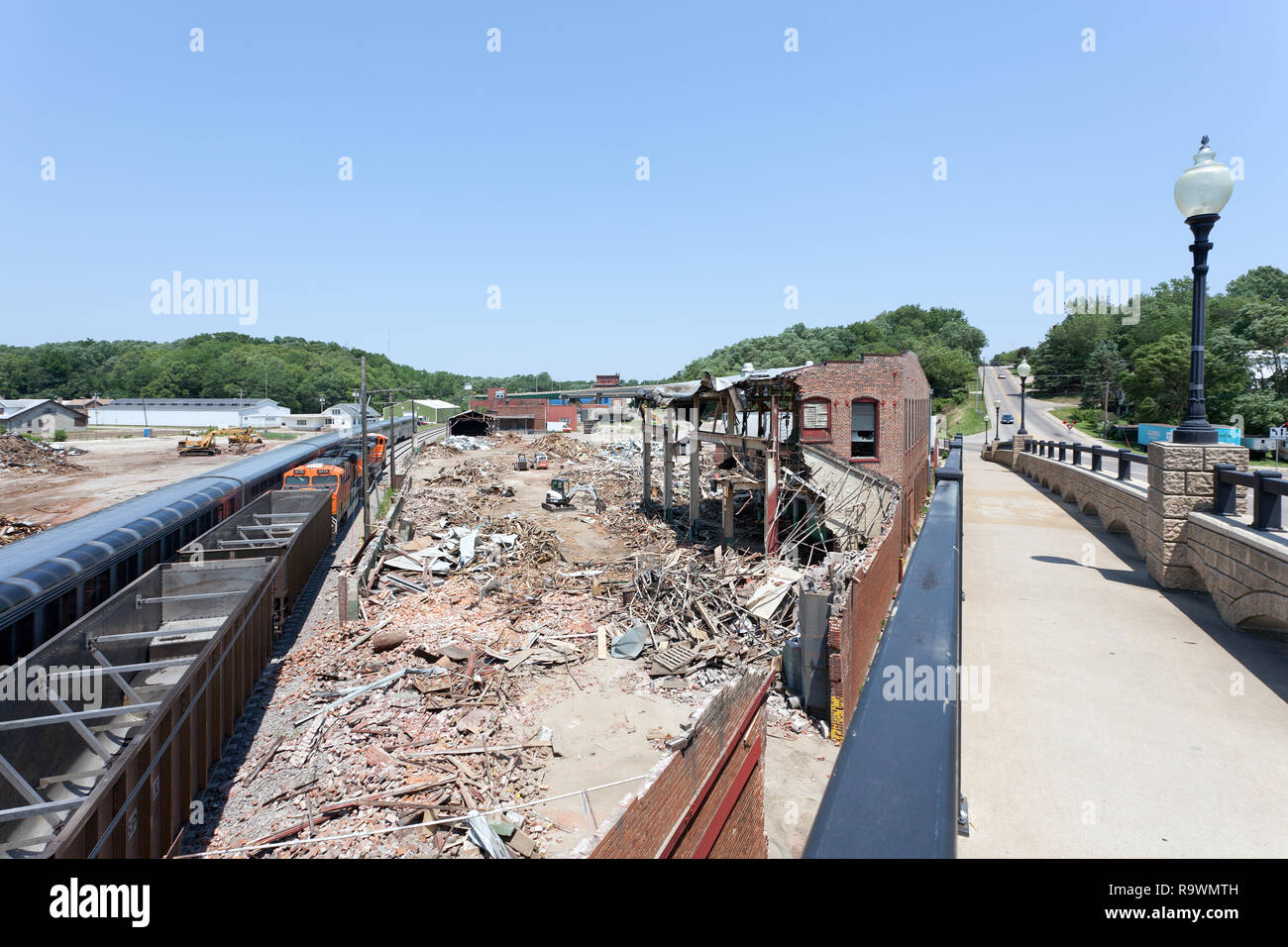 The 2012 demolition of the original Murray Turbine factory in Burlington, Iowa. A new facility