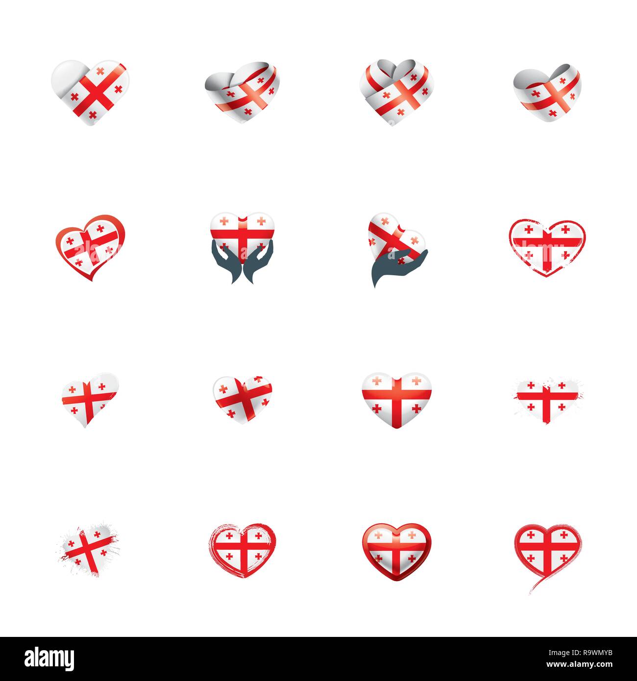 Georgia flag, vector illustration on a white background Stock Vector