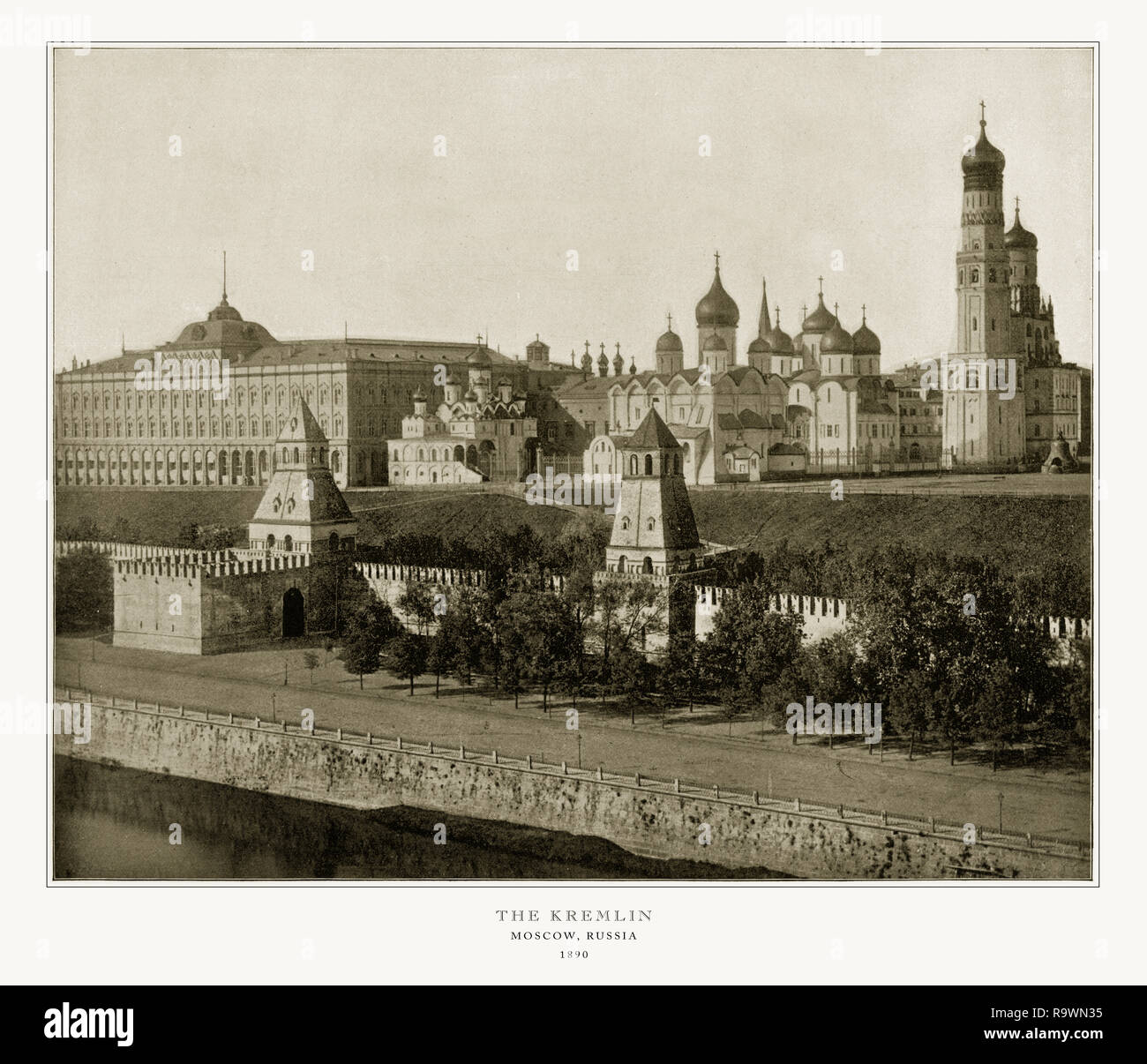 The Kremlin, Moscow, Russia, Antique Russian Photograph, 1893 Stock ...