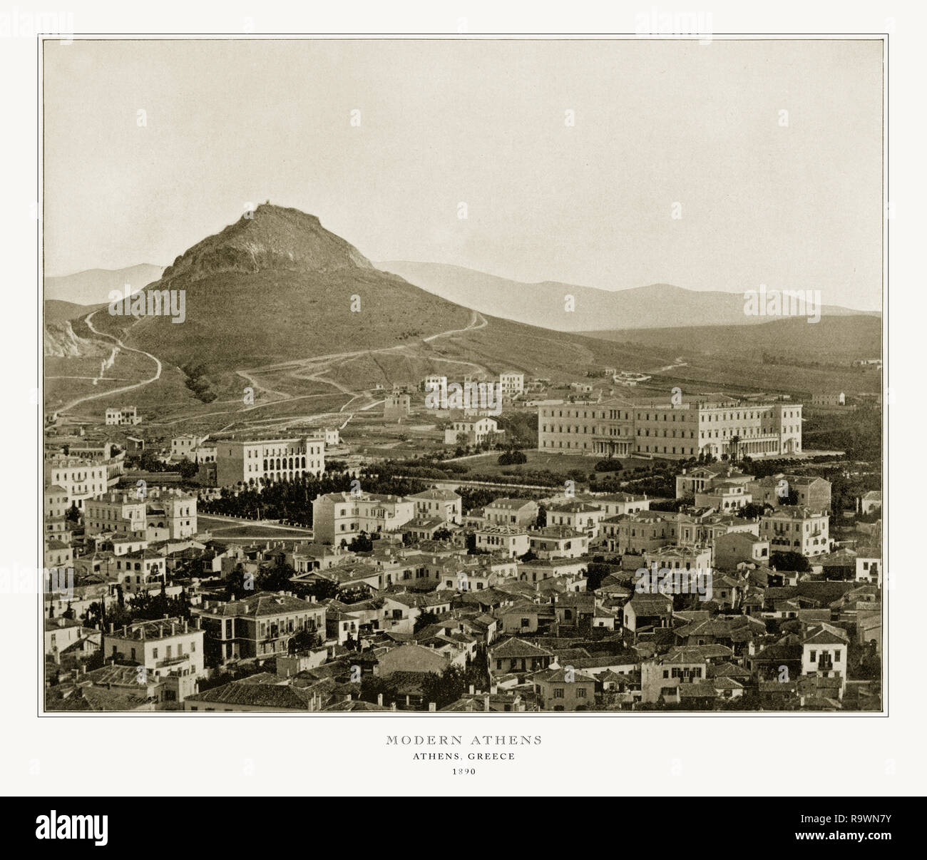 Modern Athens, Greece, Antique Greek Photograph, 1893 Stock Photo Alamy