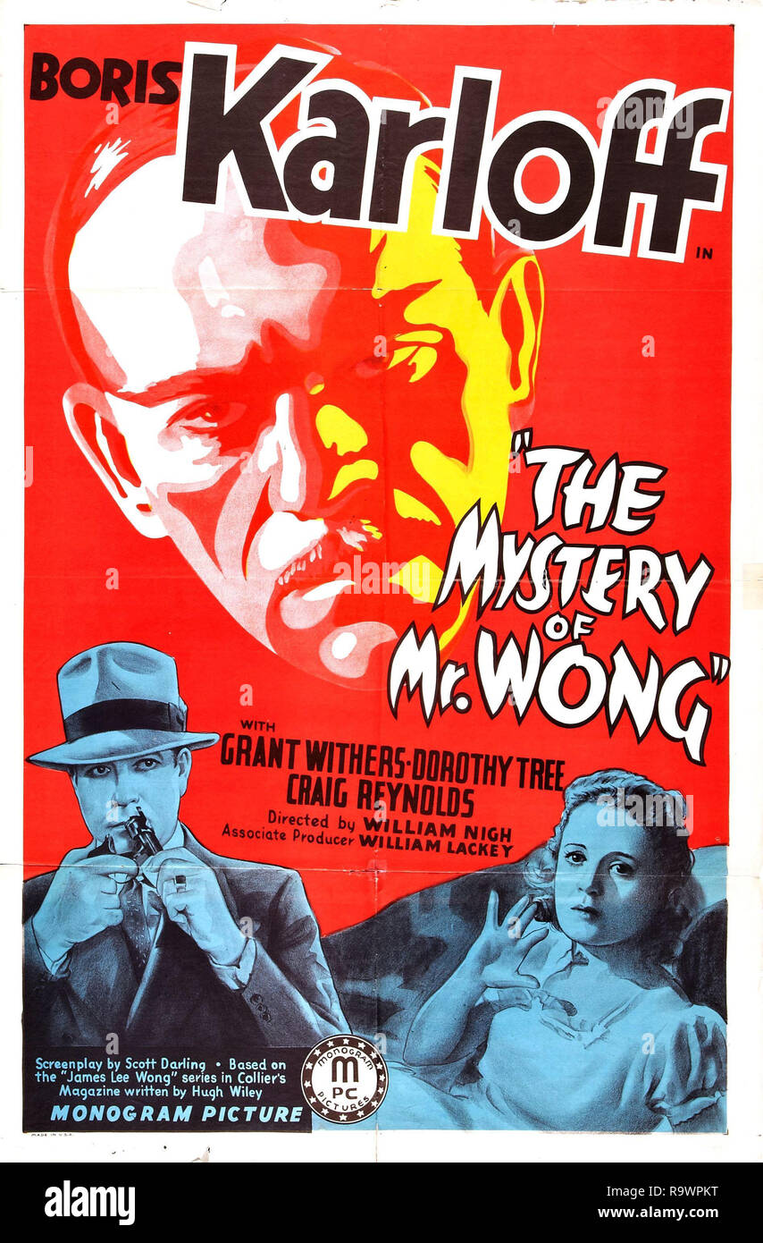 The Mystary of Mr Wong vintage movie poster Stock Photo