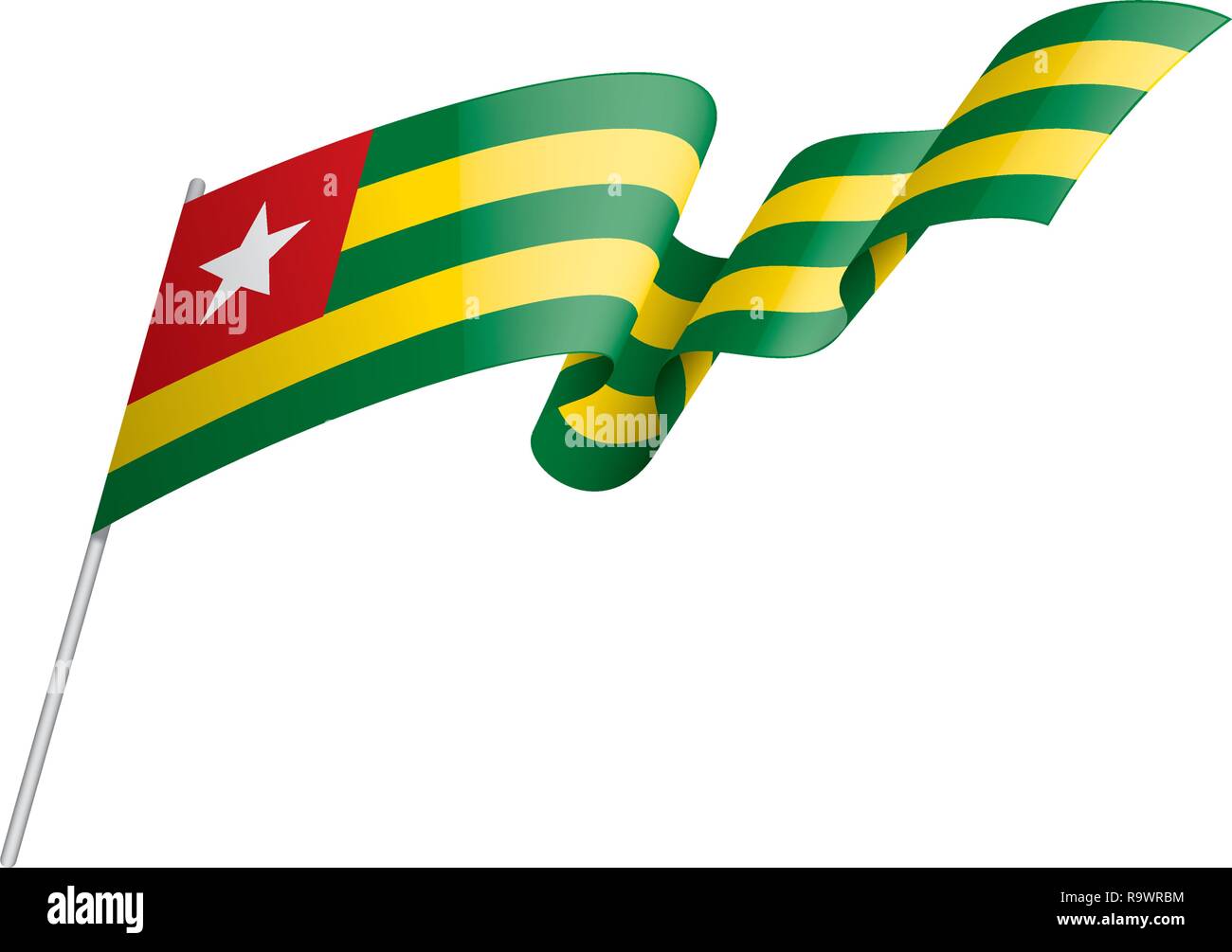 togo flag, vector illustration on a white background Stock Vector Image ...