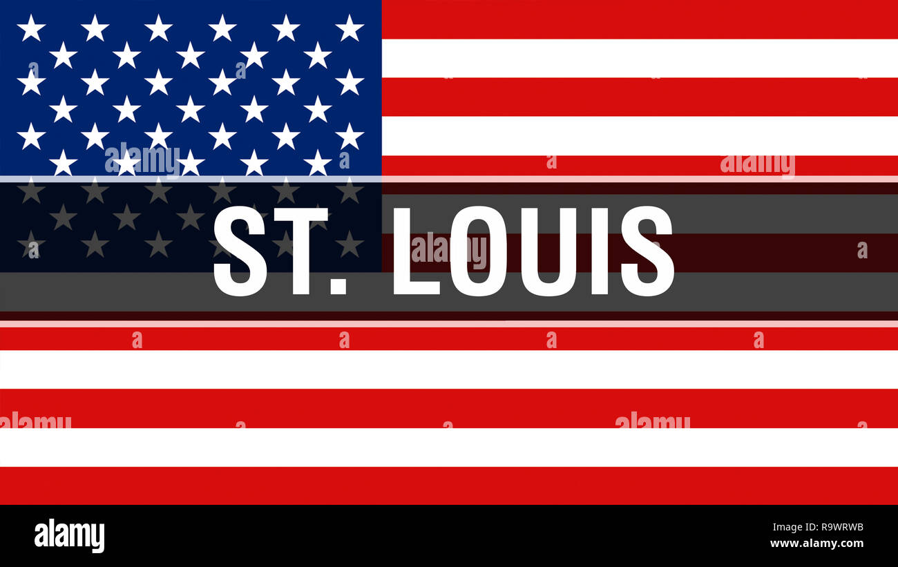 St. Louis city on a USA flag background, 3D rendering. United states of ...