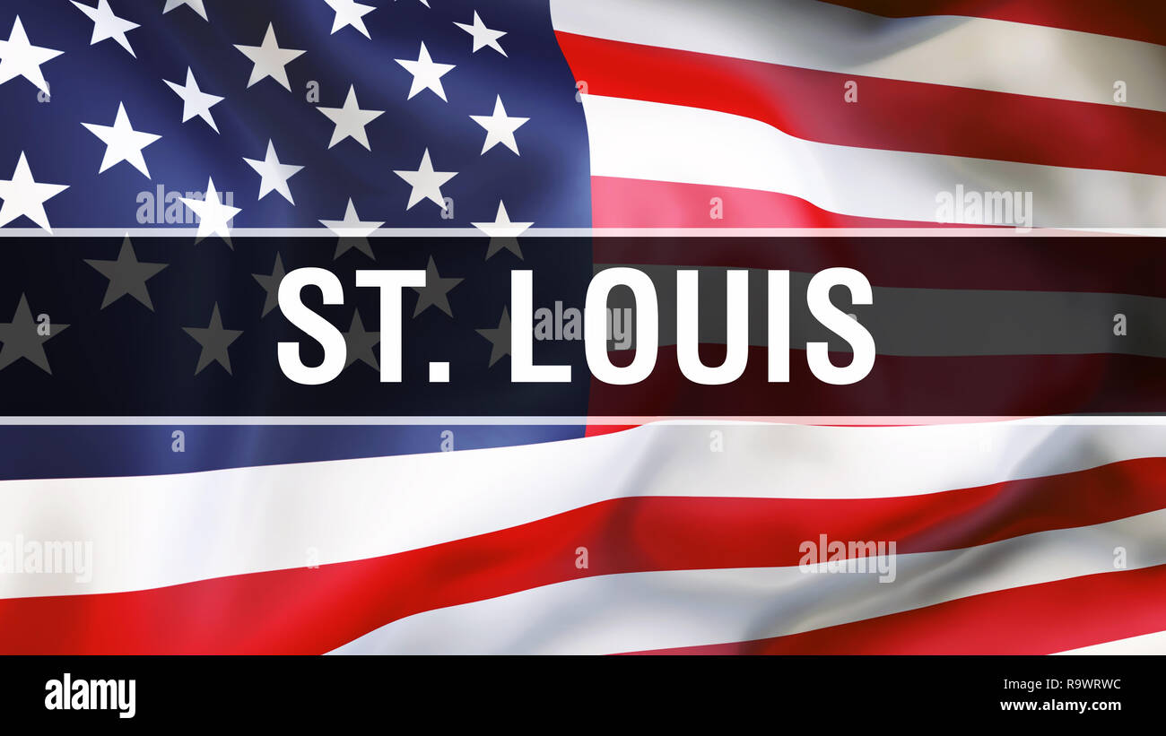 St. Louis city on a USA flag background, 3D rendering. United states of ...