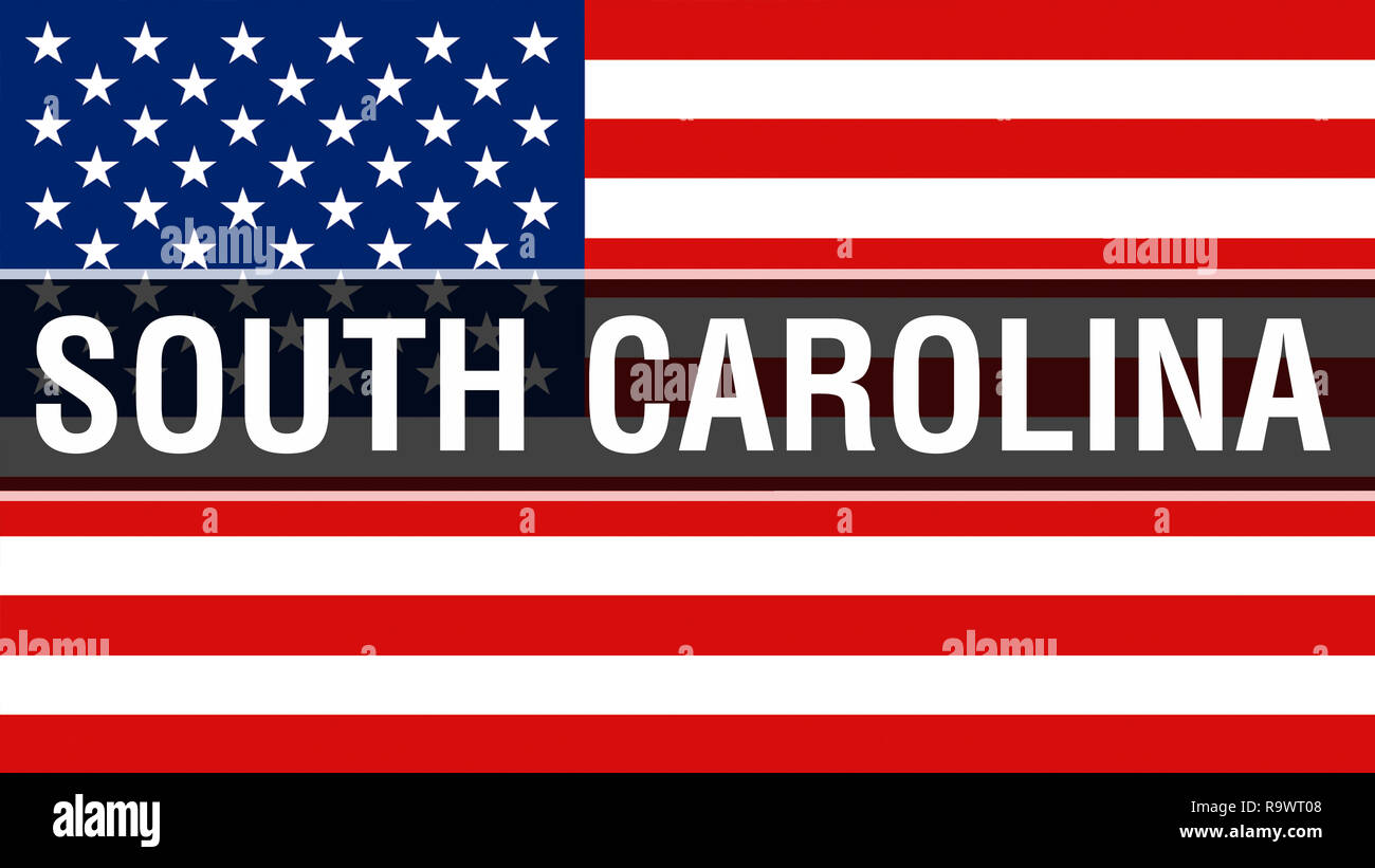 South Carolina state on a USA flag background, 3D rendering. United ...