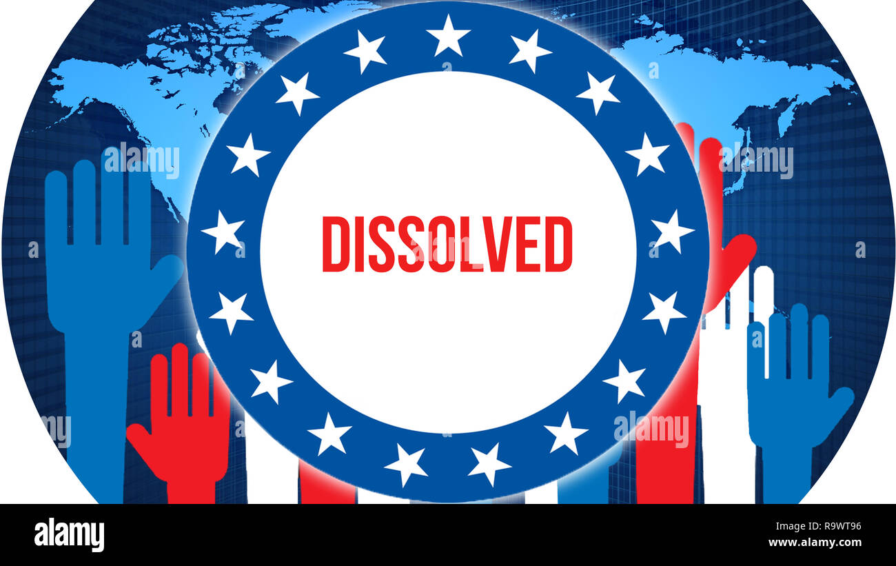 dissolved election on a World background, 3D rendering. World country ...