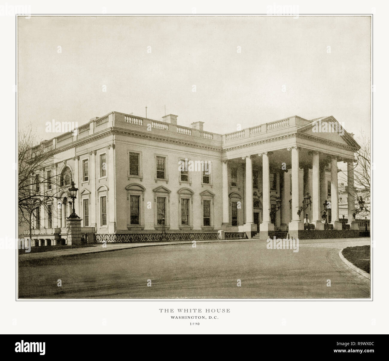 The White House, Washington, D.C., United States, Antique American Photograph, 1893 Stock Photo