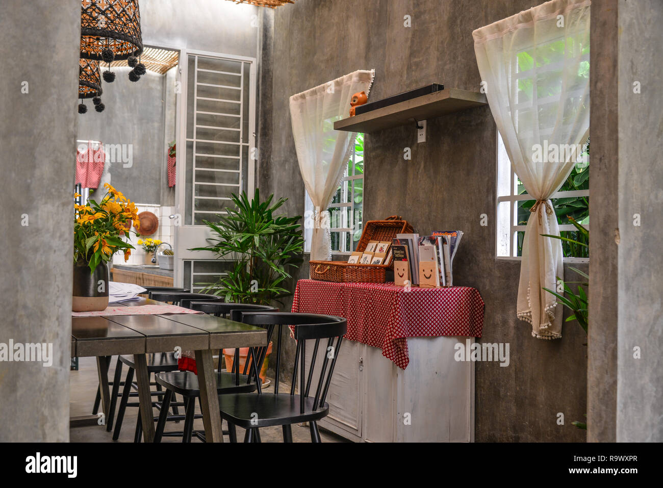 Dalat, Vietnam Nov 13, 2018. Interior design of kitchen at
