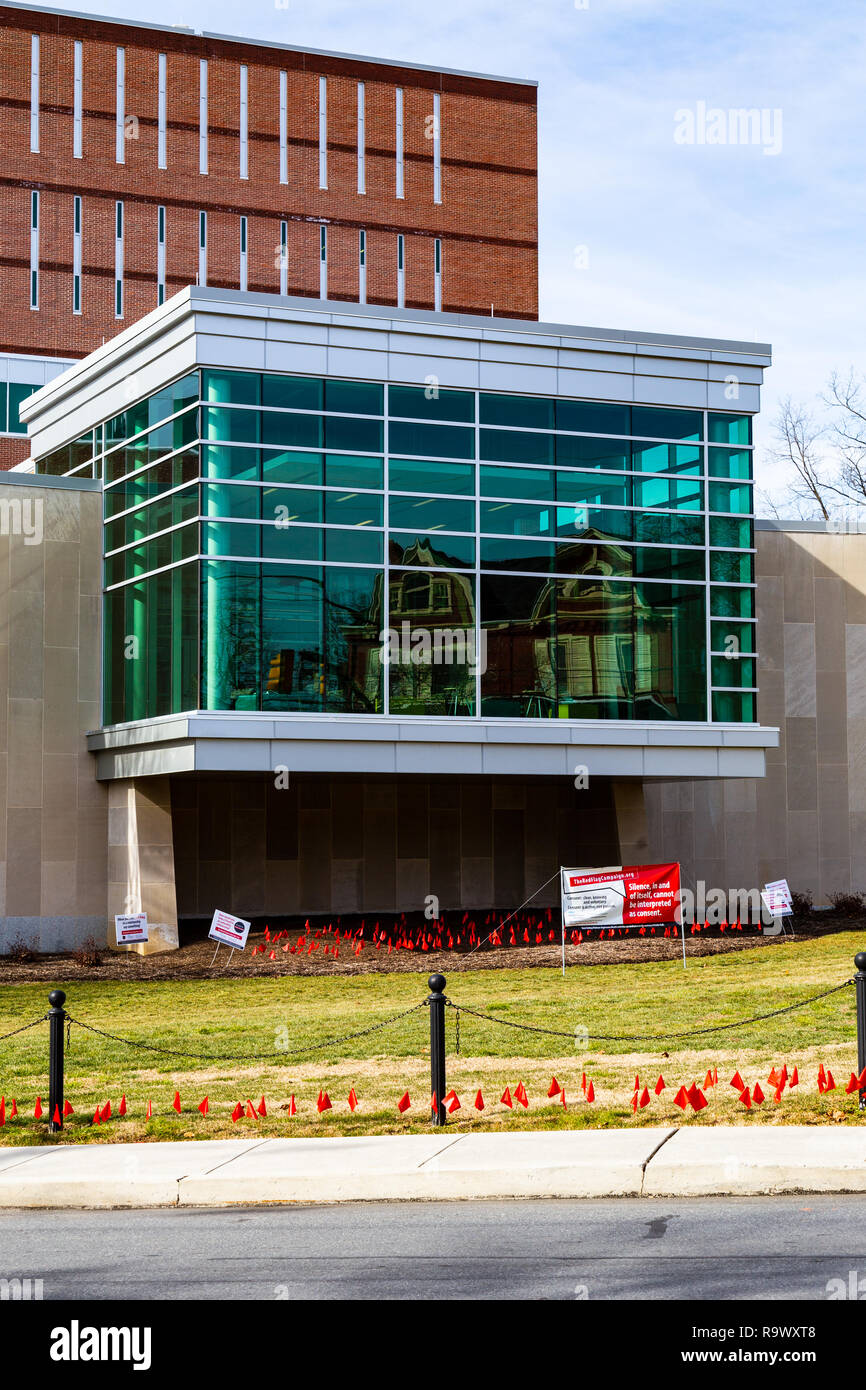 Millersville, PA, USA February 22, 2016 The Red Flag Campaign at the