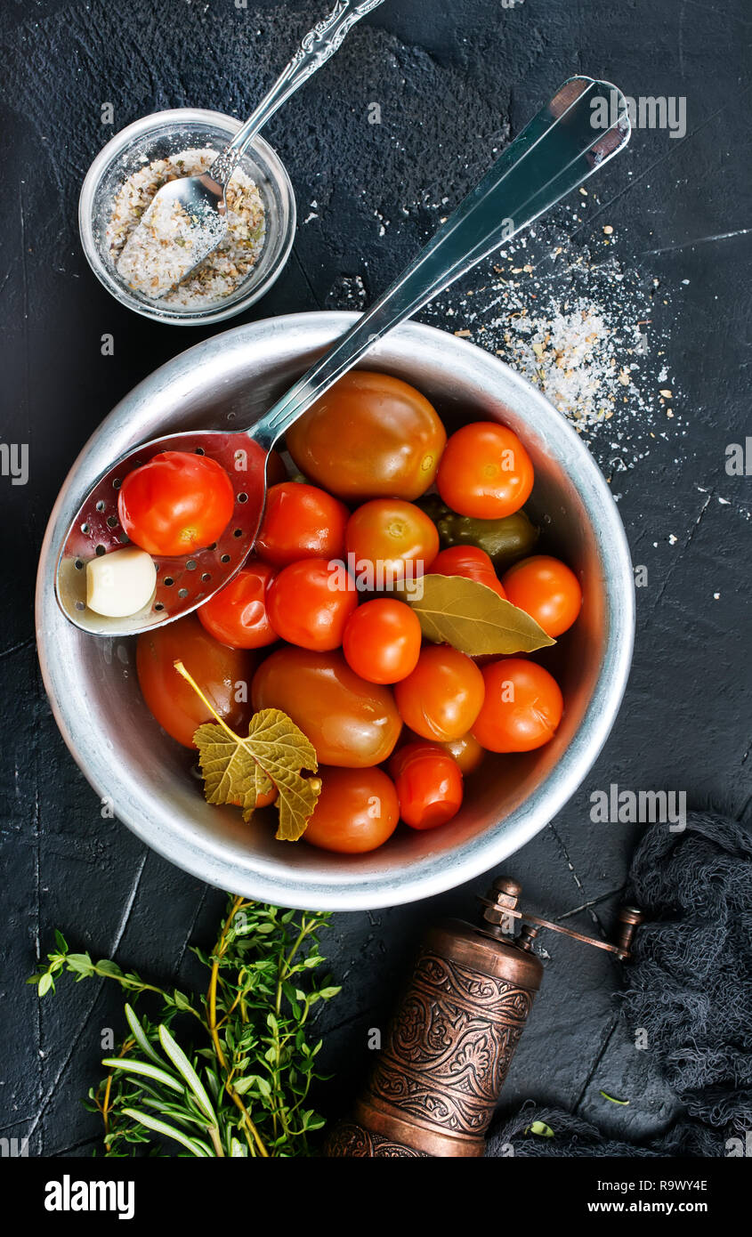 Homemade pickled tomatoes, pickled tomato in bowl Stock Photo Alamy