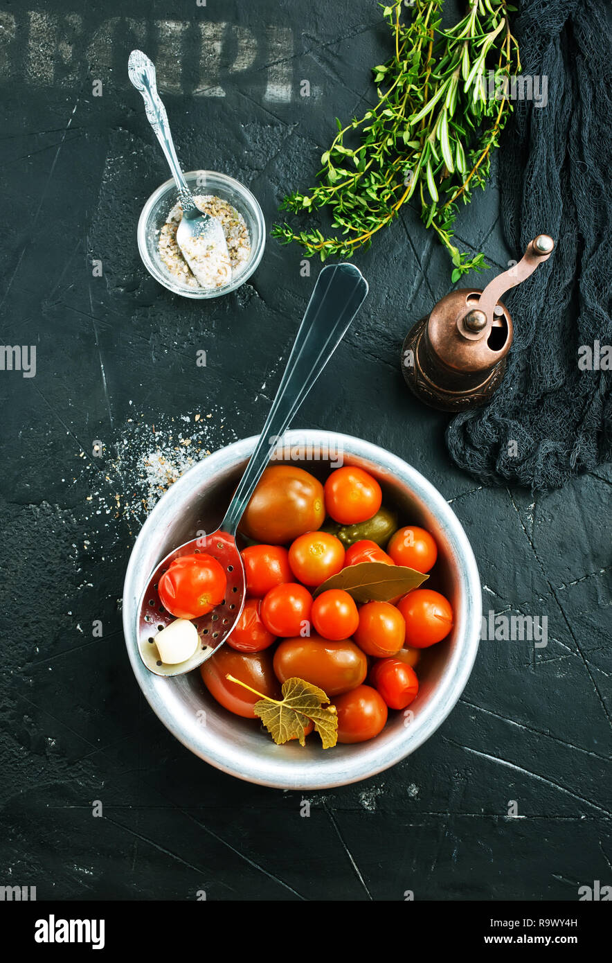 Homemade pickled tomatoes, pickled tomato in bowl Stock Photo Alamy