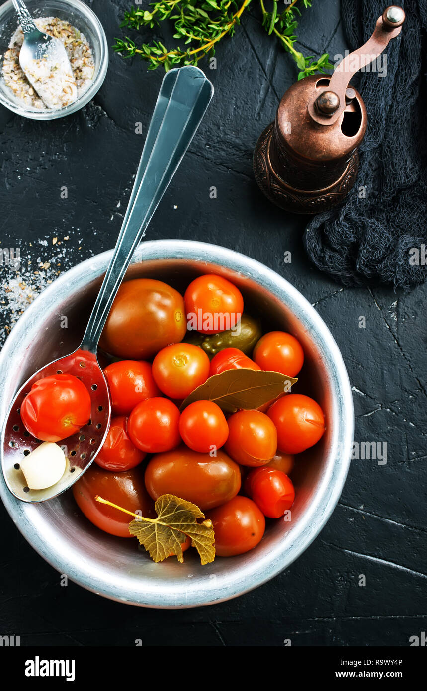 Homemade pickled tomatoes, pickled tomato in bowl Stock Photo Alamy