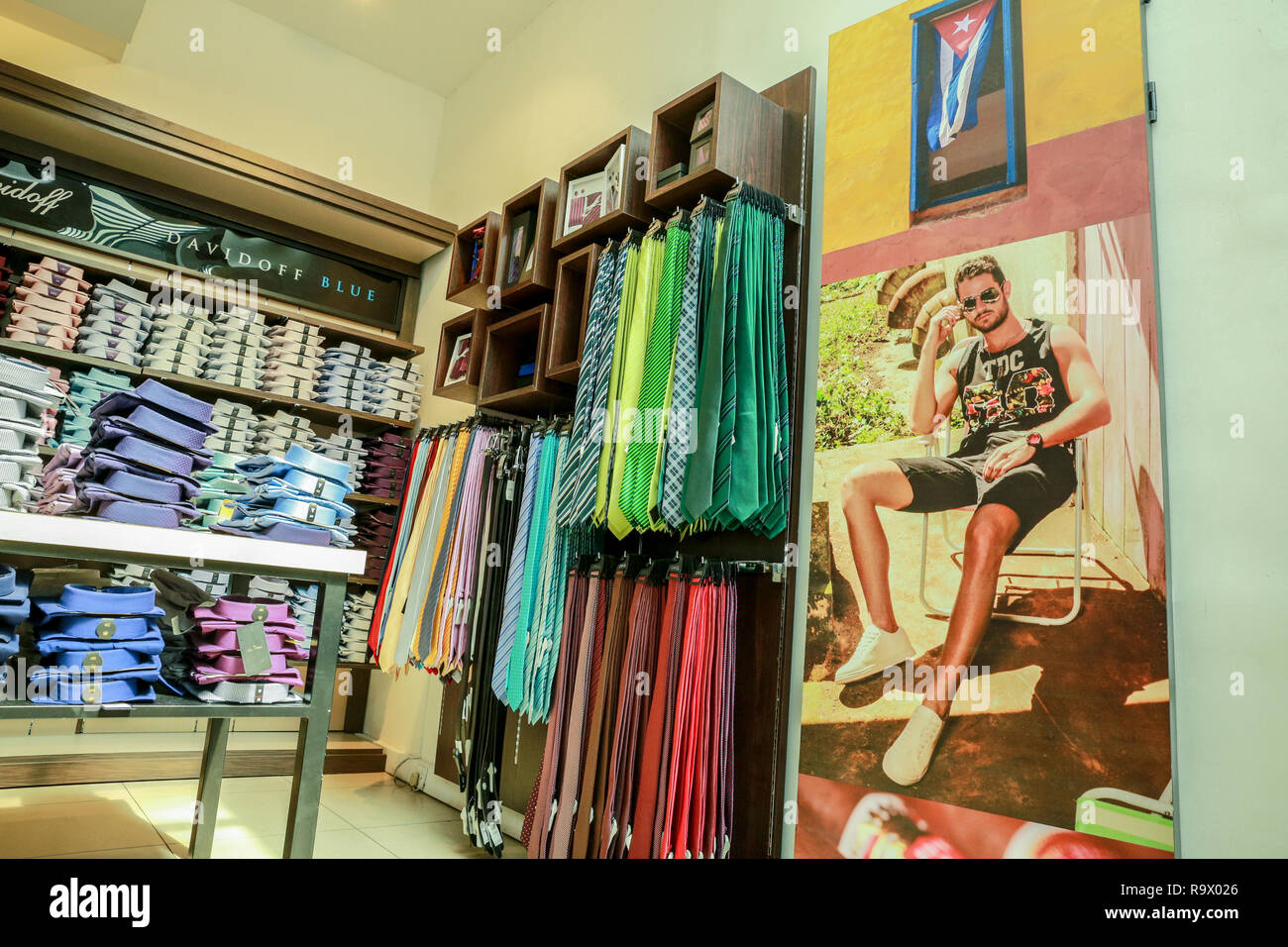 COLOMBO, SRI LANKA SEPTEMBER 25, 2018 Wide View of Menswear Clothes