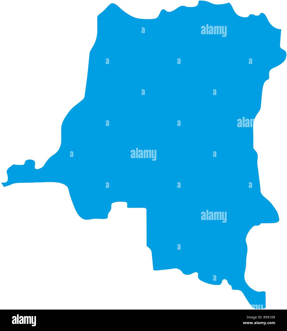 map of Democratic Republic of the Congo. Silhouette of Democratic ...