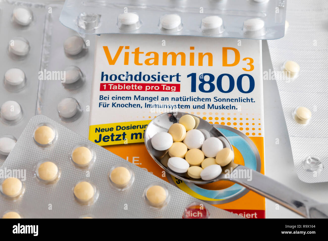 Vitamin D tablets packs, the preparation is intended to supplement the