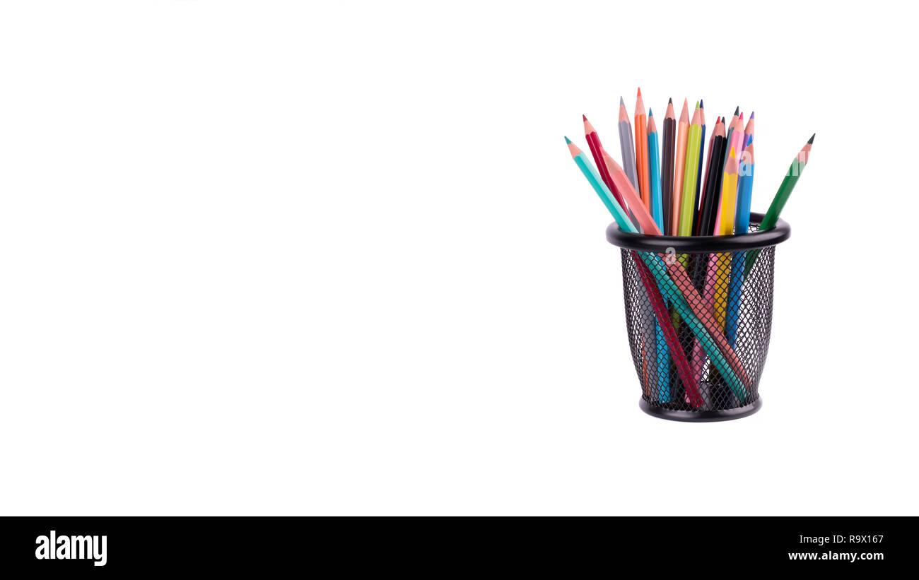 Colourful pencils isolated on white Stock Photo
