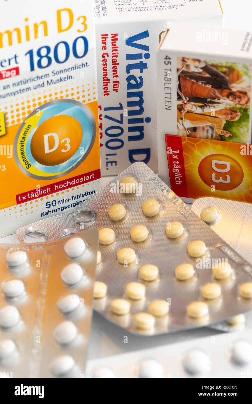 Vitamin D tablets packs, the preparation is intended to supplement the