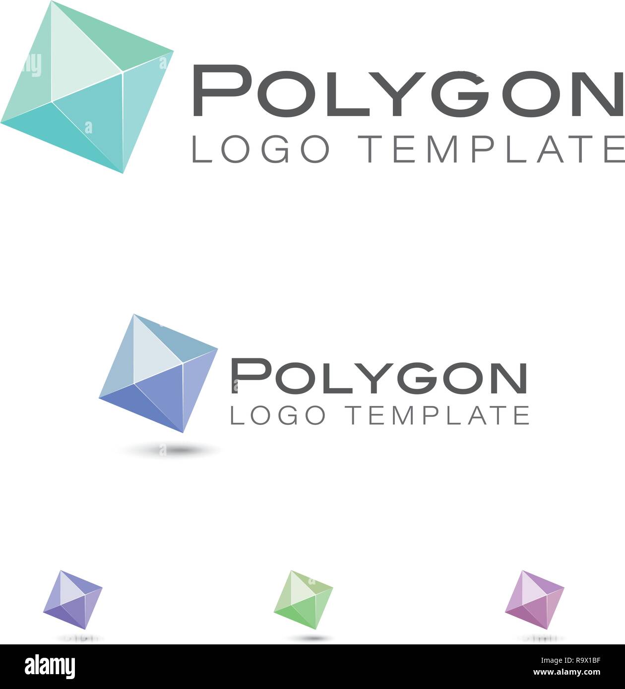 Polygon or diamond symbol vector company logo template Stock Vector