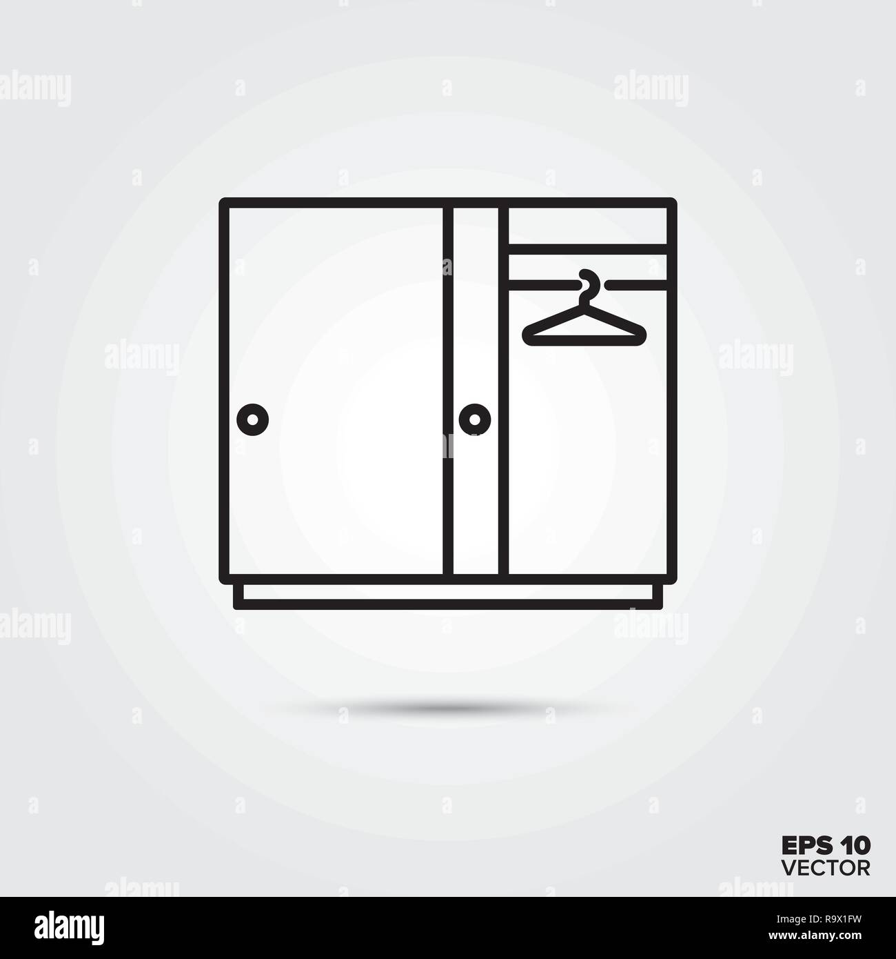 wardrobe line icon vector illustration. Home decoration and interior