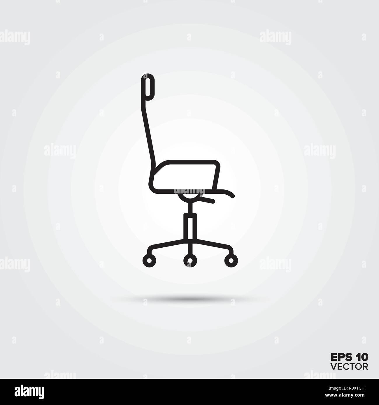 Revolving Office Chair Line Icon Vector Illustration Home