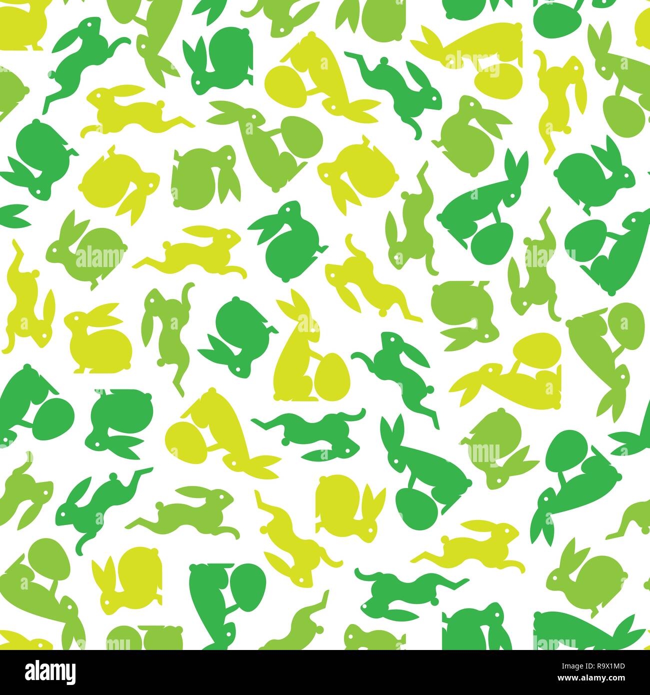 Easter bunnies seamless background pattern vector illustration Stock Vector