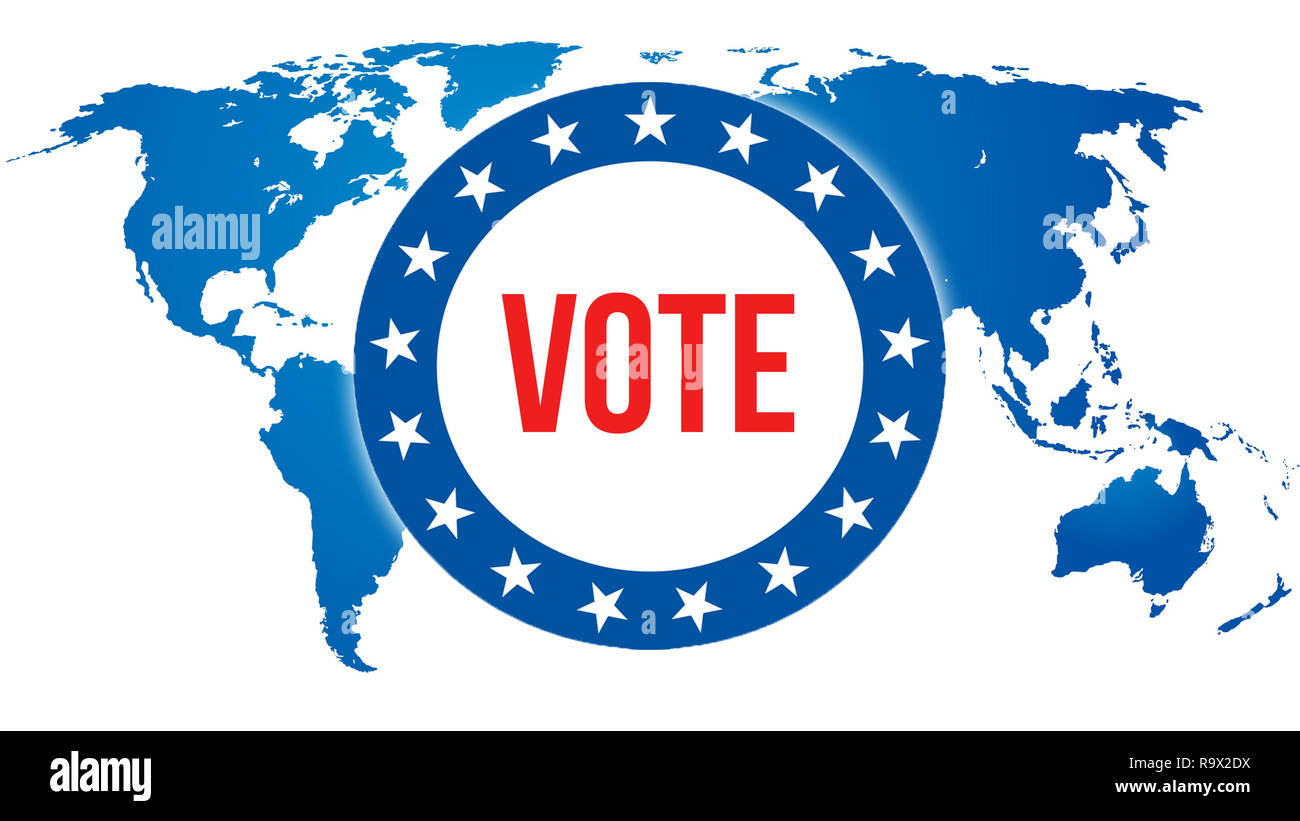 Vote election on a World background, 3D rendering. World country map as political  background concept. Voting, Freedom Democracy, Vote concept. Vote an Stock  Photo - Alamy