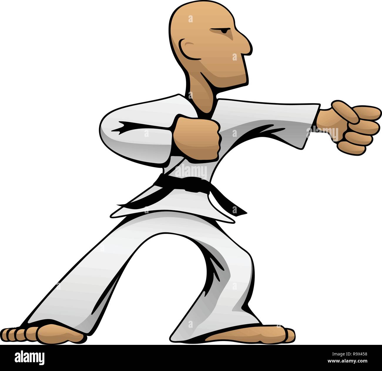 Martial Arts Karate Guy Cartoon Vector Illustration Stock Vector
