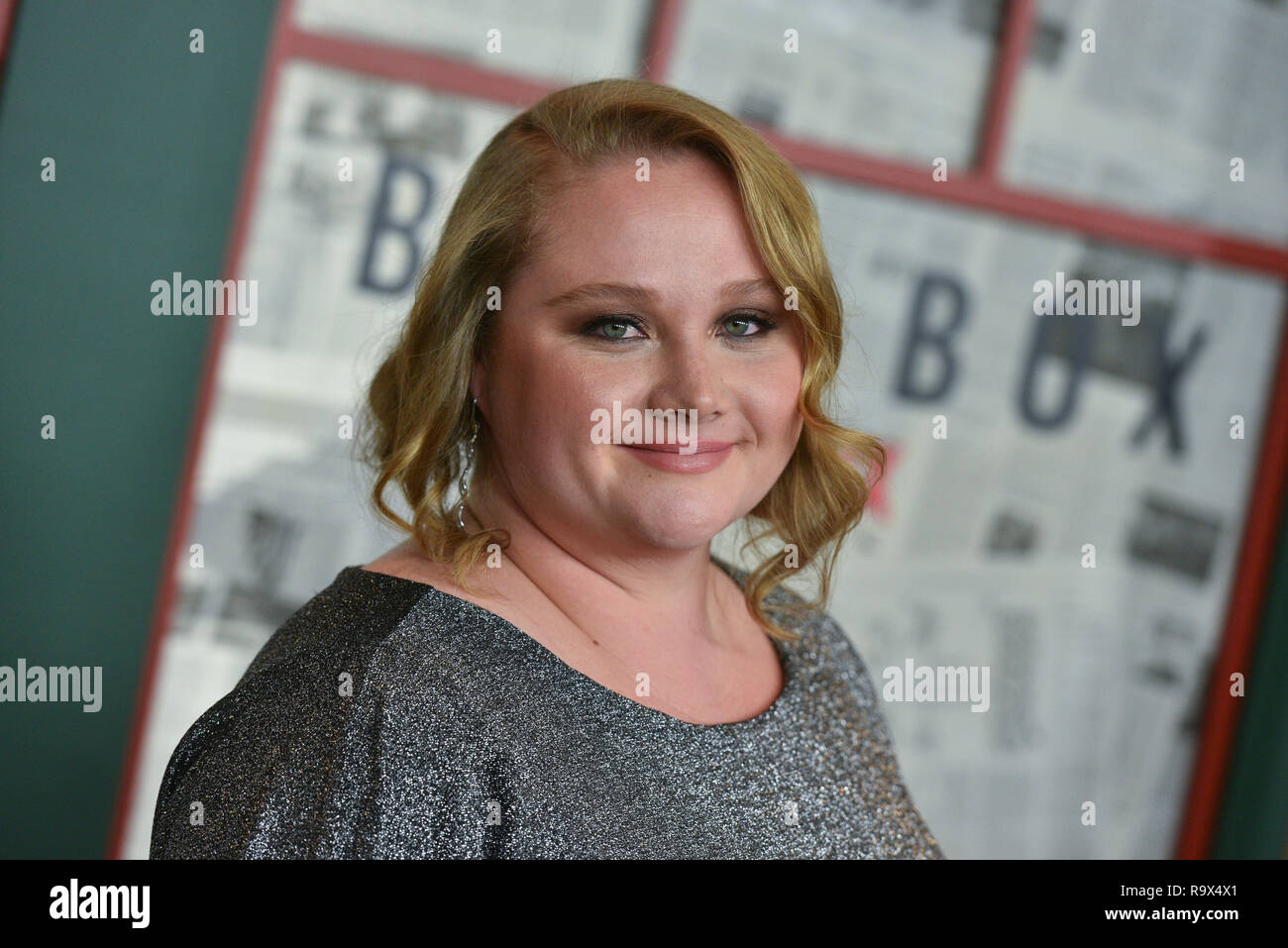 Danielle Macdonald attends the New York screening of 'Bird Box' at Alice Tully Hall, Lincoln Center on December 17, 2018 in New York City. Stock Photo
