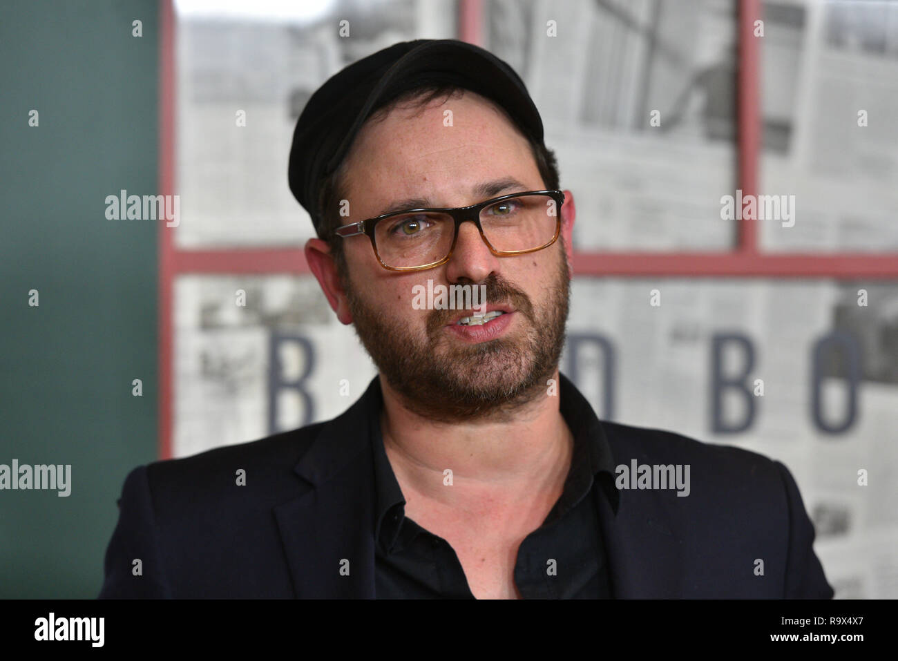 Josh Malerman attends the New York screening of 'Bird Box' at Alice Tully Hall, Lincoln Center on December 17, 2018 in New York City. Stock Photo